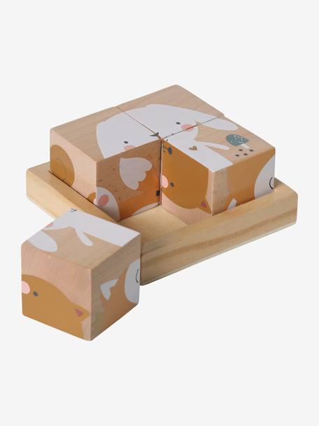 Enchanted Forest 4-kubus puzzel gemaakt van FSC® hout meerkleurig - vertbaudet enfant 