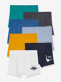 Jongens-Ondergoed-Slipje, boxershort-Set van 7 stretchboxers voor jongens Dino's Oeko-Tex®