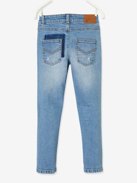 Wijde jongensjeans met used look en rechte pasvorm stone - vertbaudet enfant 