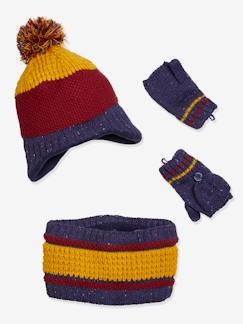 Jongens-Set van muts + snood + wanten Oeko Tex®