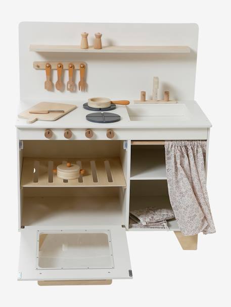 Kitchenette met FSC® houtgordijn framboos+meerkleurig - vertbaudet enfant 