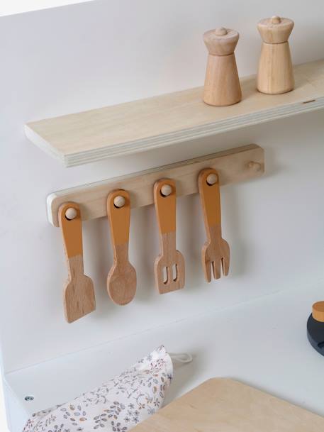 Kitchenette met FSC® houtgordijn framboos+meerkleurig - vertbaudet enfant 