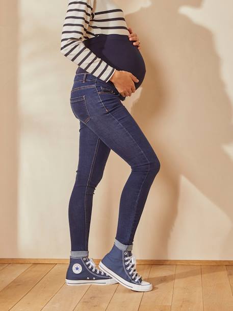 Naadloze skinny zwangerschapsjeans BRUT CF STAAL+GRIJS/ZWART CF SWATCH+Verschoten blauw - vertbaudet enfant 