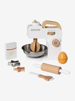 Speelgoed-Imitatiespelletjes-Keuken en etenswaren-FSC® houten mixer + gebak set