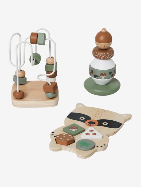 Set met 3 spelletjes GREEN FOREST van FSC®-hout Meerdere kleuren - vertbaudet enfant 