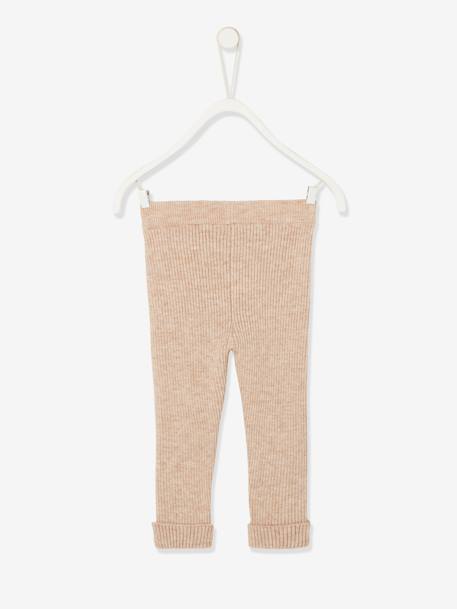 Tricot babylegging beige+groengrijs - vertbaudet enfant 