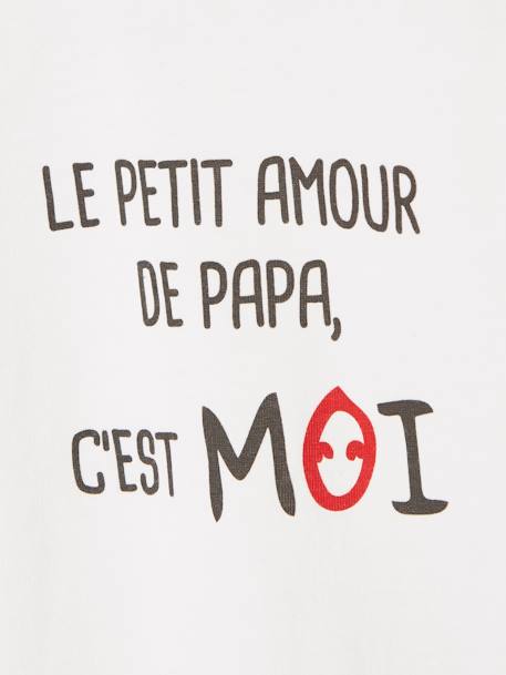 T-shirt met lange mouwen en tekst voor baby's groenblauw+wit - vertbaudet enfant 