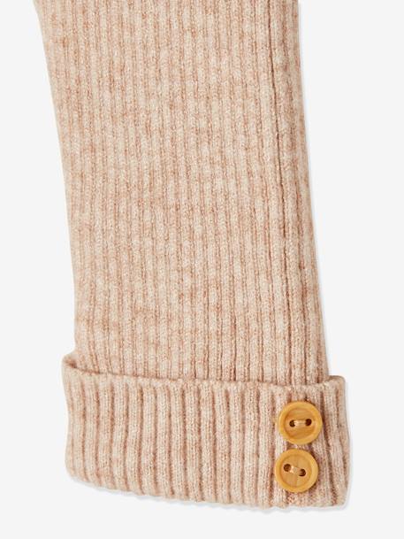 Tricot babylegging beige+groengrijs - vertbaudet enfant 