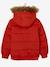 Jongensdonsjack met capuchon gevoerd met fleece van gerecycled polyester ORANJE - vertbaudet enfant 