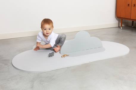 Klein wolken speelkleed - QUUT HEMELBLAUW+PARELGRIJS+POEDERROZE - vertbaudet enfant 