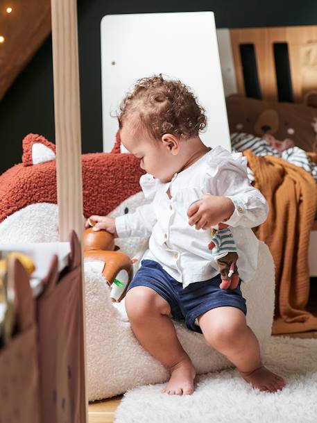 Zitzak beer van nep-vossenbont Witte vos - vertbaudet enfant 