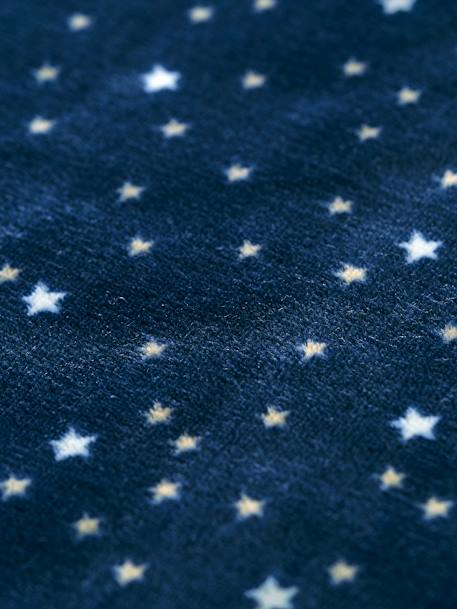 Dekentje in microvezel met sterrenprint Basics LICHTGRIJS+marineblauw / sterren - vertbaudet enfant 