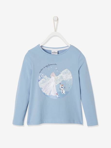 Meisjesshirt met lange mouwen Disney Frozen® BLAUW MET ANIMATIE - vertbaudet enfant 