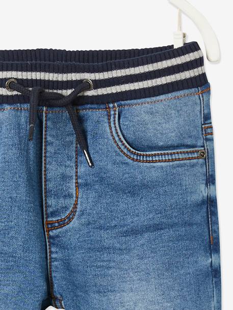 Fleecebroek met denim look met warme binnenkant ongewassen denim+stone - vertbaudet enfant 