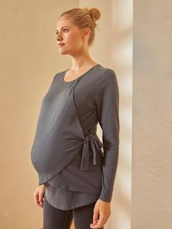 Cross-over-T-shirt voor zwangerschap en borstvoeding  - vertbaudet enfant