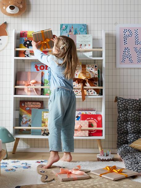 Boekenplank CONFETTI-LIJN Wit/hout - vertbaudet enfant 