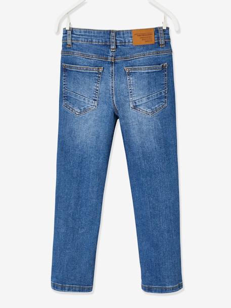 Rechte jeans voor jongens MorphologiK 'waterless' met heupomtrek Medium RUW DENIM+STONE - vertbaudet enfant 