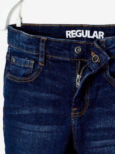 Rechte jeans voor jongens MorphologiK 'waterless' met heupomtrek Medium RUW DENIM+STONE - vertbaudet enfant 