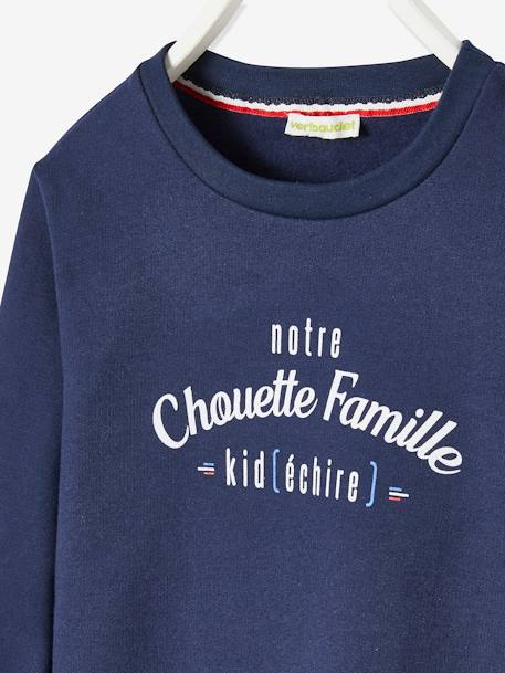 Sweatshirt voor kinderen onze Chouette Famille capsule collectie vertbaudet in biokatoen inkt - vertbaudet enfant 