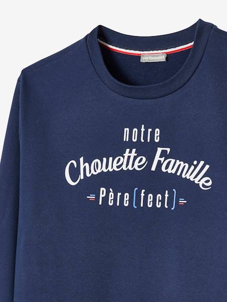 Sweatshirt man onze Chouette familie capsule collectie vertbaudet MARINEBLAUW GRIJS - vertbaudet enfant 