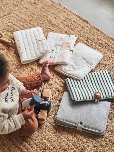 Hoesje voor groeiboekje gestreept green forest+hartjesprint - vertbaudet enfant 