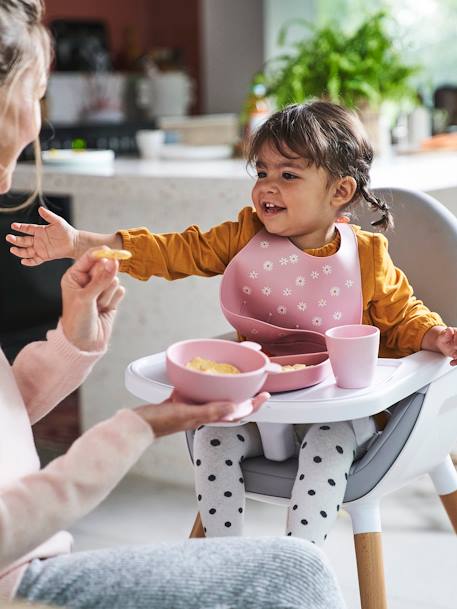 Maaltijdkoffer van silicone set met print+set oudroze+setje babyblauw+veel groen - vertbaudet enfant 