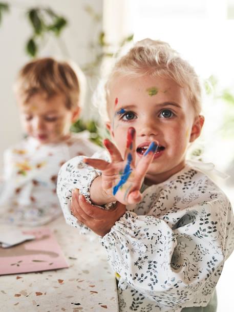 Slab lange mouwen Plantenprint+Vichyblauw+vos - vertbaudet enfant 