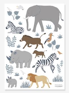 Linnengoed en decoratie-Decoratie-Behang, Sticker-Stickervel LILIPINSO - Big five & Cie - jungledieren