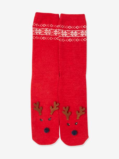 Kerstsokkenpakket voor meisjes + volwassenen Oeko Tex® donkerrood met print - vertbaudet enfant 