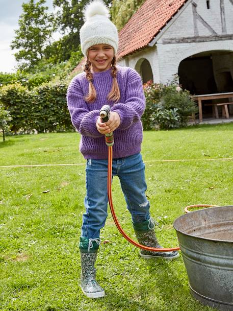 Regenlaarzen met print voor meisjes gewatteerde schacht groen - vertbaudet enfant 