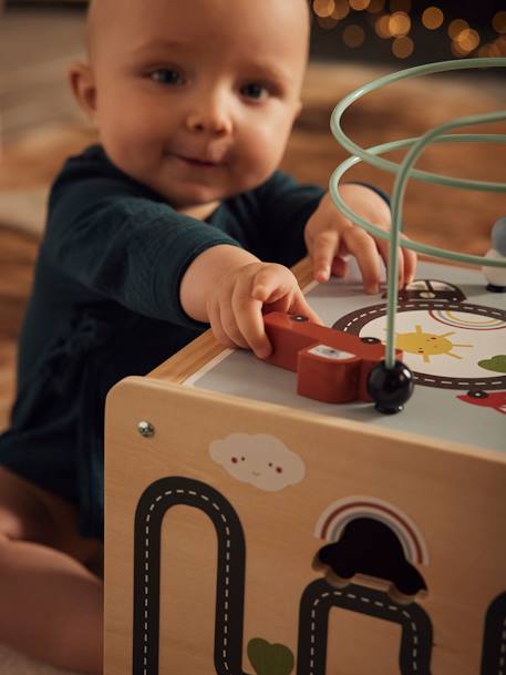 KLEINE AUTOOTJES van FSC®-houten blokken om rond te trekken meerkleurig - vertbaudet enfant 