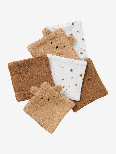 Set van 6 washandjes karamel - vertbaudet enfant 