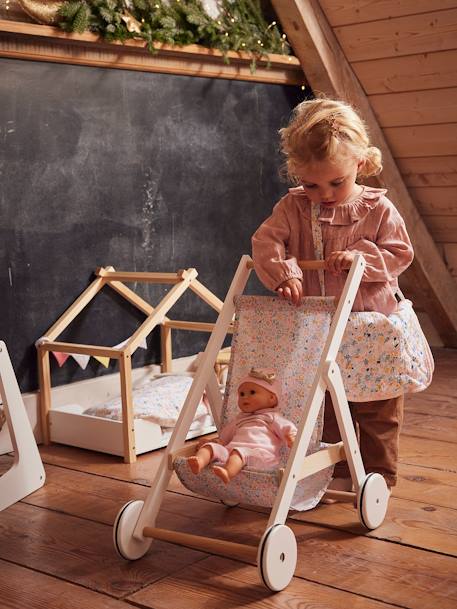 Houten wandelwagen voor babypop wit - vertbaudet enfant 