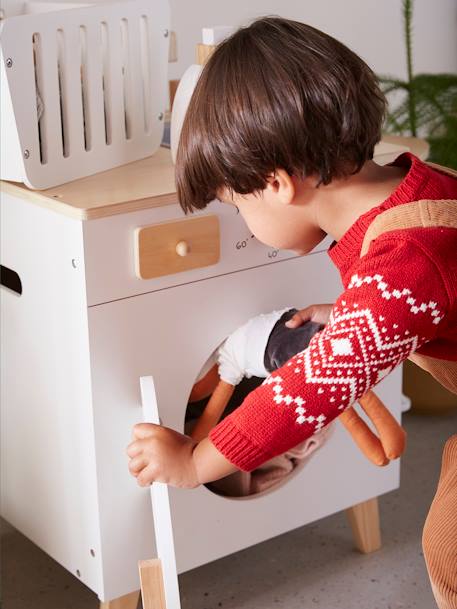 Houten wasmachine en strijkijzer wit - vertbaudet enfant 