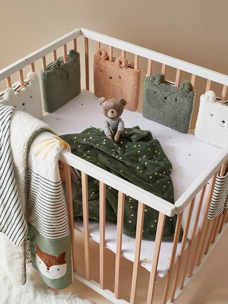 Bedbumper GREEN FOREST Oeko-Tex® ecru/meerkleurig - vertbaudet enfant 