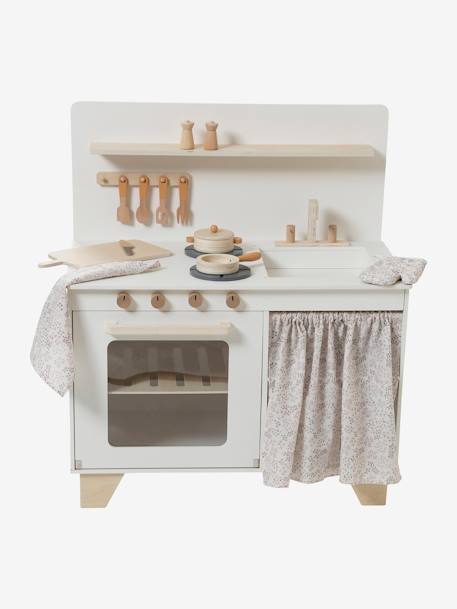 Kitchenette met FSC® houtgordijn framboos+meerkleurig - vertbaudet enfant 