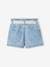 Paperbag short met riem voor baby gebleekt denim - vertbaudet enfant 