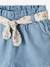 Paperbag short met riem voor baby gebleekt denim - vertbaudet enfant 