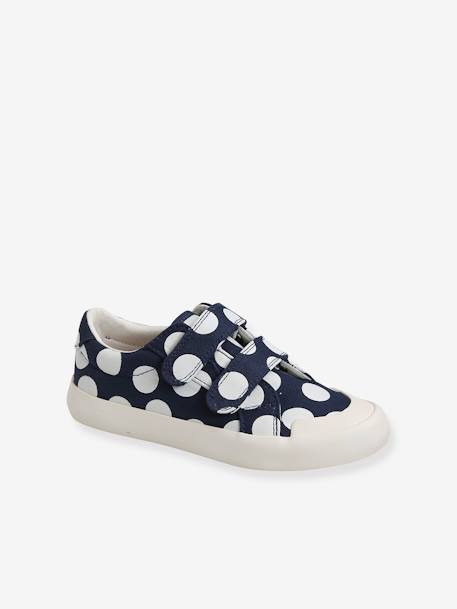 Linnen klittenband sneakers meisje marineblauw - vertbaudet enfant 