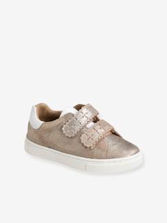 -Leren sneakers met klittenband, kleutercollectie meisjes