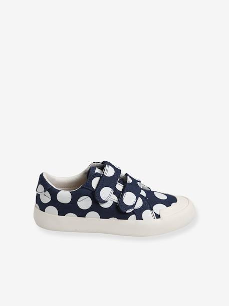 Linnen klittenband sneakers meisje marineblauw - vertbaudet enfant 