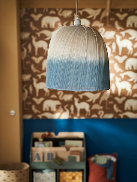 Lampenkap voor hanglamp bamboe Tie and Dye beige / blauw - vertbaudet enfant 