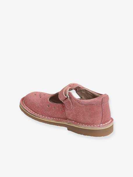 Leren meisjes sandalen kleutercollectie ecru+goud+roze - vertbaudet enfant 