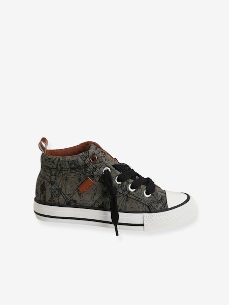 MID elastische stoffen sneakers voor jongens kaki met print - vertbaudet enfant 