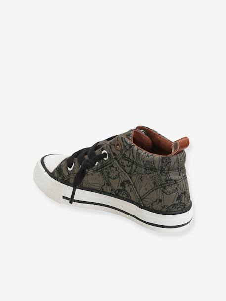 MID elastische stoffen sneakers voor jongens kaki met print - vertbaudet enfant 