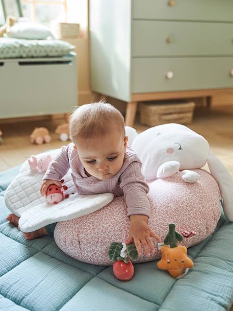 Ontdekkingskussen voor baby's bruin+groen+ORANJE+Roze - vertbaudet enfant 