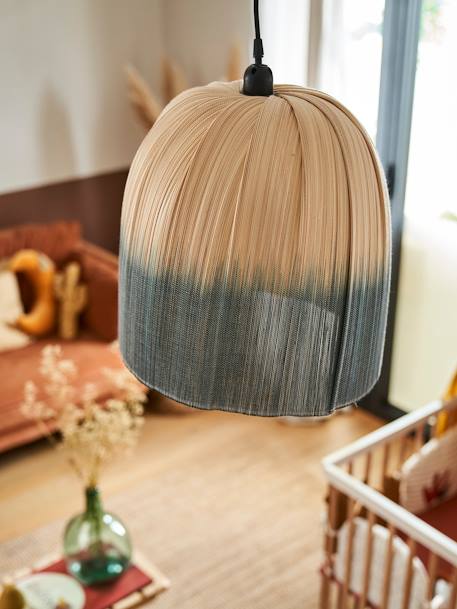 Lampenkap voor hanglamp bamboe Tie and Dye beige / blauw - vertbaudet enfant 