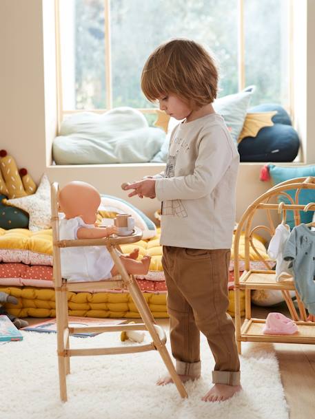 Hoge rotan kinderstoel beige - vertbaudet enfant 