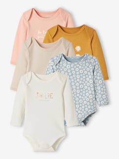 Baby-Set van 5 rompertjes met US-opening en lange mouwen voor baby