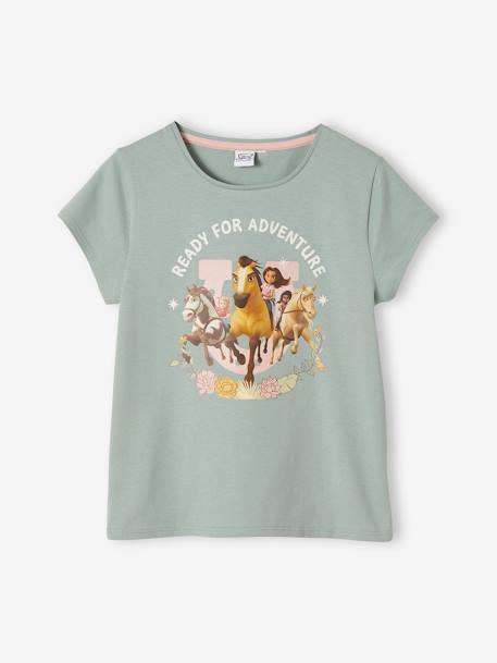 Meisjes-T-shirt met korte mouwen Spirit® Kaki - vertbaudet enfant 